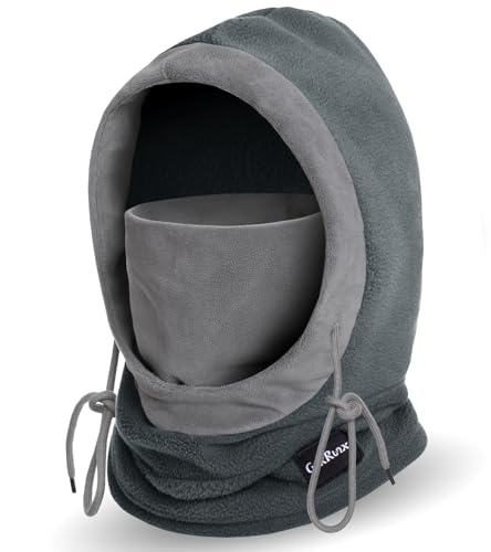 Balaclava Winter Face Mask Windproof Fleece Ski Mask Cold Weather Neck and Face Warmer for Men and Women - color: Dark Grey