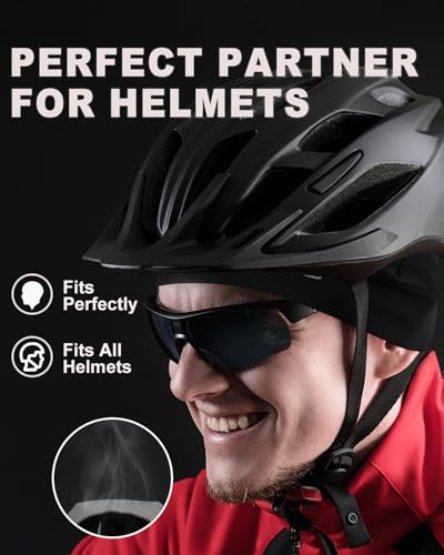 WRELS Winter hat Running Skull Cap Breathable Helmet Liner Cycling Beanie Sweat Wicking Hockey Head Caps for Men Women - color: Black*2
