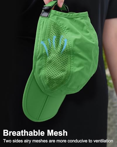 GADIEMKENSD Mens Folding Outdoor Hat Long Brim UPF 50+ Sun Protection - color: Folding Dark Green