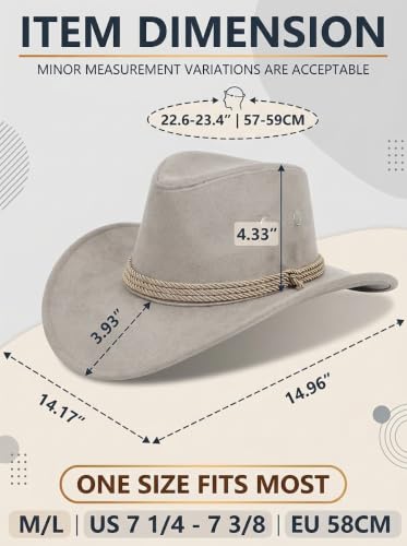 Classic Western Rolled-up Vegan Suede Cowboy Hat - color: Coffee