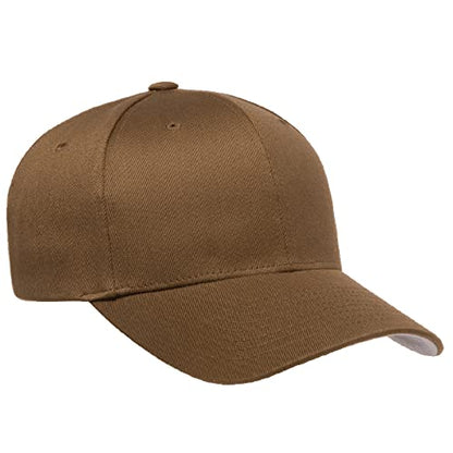 Flexfit Wooly Combed 6-Panel Structured Baseball Cap | Stretch Fitted - color: Coyote, size: Large-X-Large