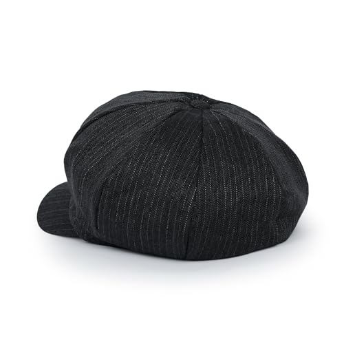 ililily Washed Cotton Newsboy Cabbie Cap Corduroy Duck Bill Flat Hunting Hat - color: Herringbone Dark Grey