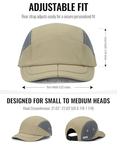 CLAPE 5 Panel Short Brim Cap, Low Profile Outdoor Camp Hat - color: Bs26sb11-beige&gray