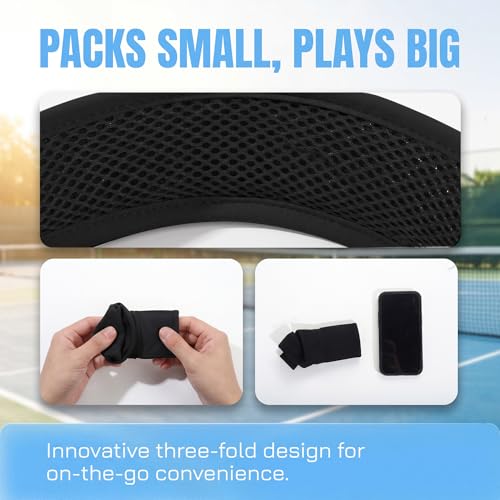 Sun Visors for Women Men Adjustable Folding Cap Running Golf Tennis - color: Black