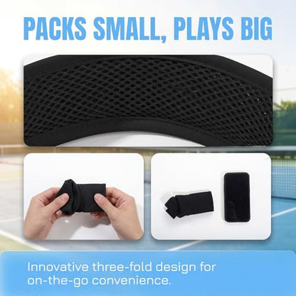 Sun Visors for Women Men Adjustable Folding Cap Running Golf Tennis - color: Black