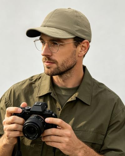 CLAPE Color-Block Short Brim Cap, Quick Dry Lightweight Outdoor Hat - color: Bs26sb08-lightkhaki&black