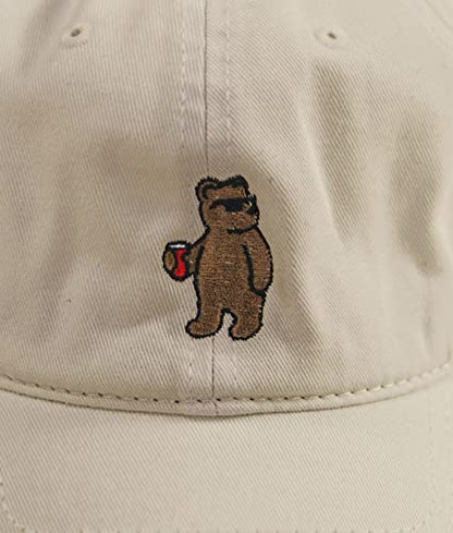 Riot Society Mens Embroidered Adjustable Dad Hat - color: Riot Bear Embroidered (Khaki)