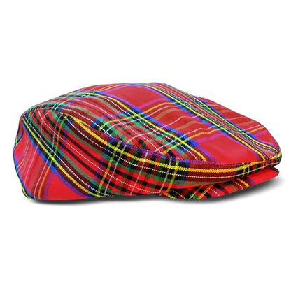 Plaid Flat Golf Cap: 'Par 5' - color: Royal Stewart