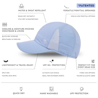 TOP-EX UPF 50+ Cooling Ponytail Baseball Cap for Women, Water-Resistant - color: Misty Periwinkle, size: One Size