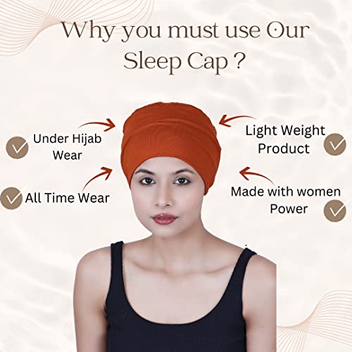 Chemo Hats Solid Sleep Cap Women's Bamboo Soft Headwear Cancer Cap Chemo Headwear Women - color: Cinnamonst