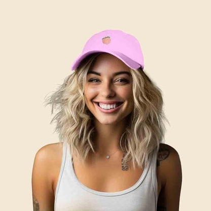 DALIX Peach Embroidered Dad Cap Cotton Baseball Hat Women - color: Light Pink