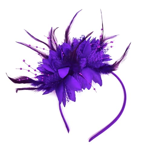 Fascinators Hat Tea Party Hat for Women 1920s Halloween Party - color: Purple