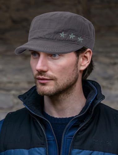 Unisex Flat Top Military Cadet Cap Outdoor Sun Hat - color: Grey
