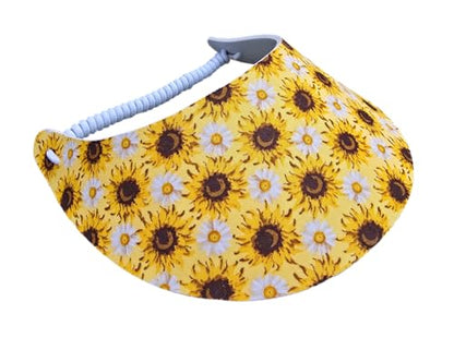Women's Flower Design Lightweight Packable Foam Visor for Sun Protection & Outdoor Activities - color: Sunflower 9