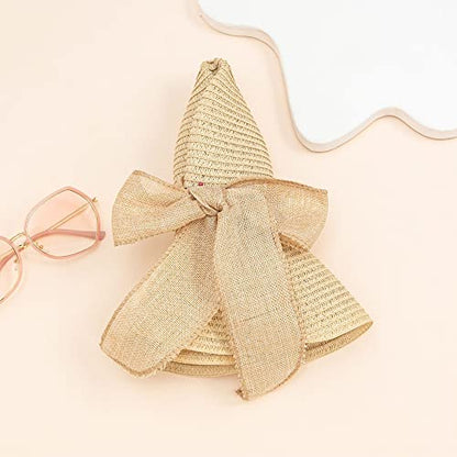 Women Floppy Sun Hat with Wide Brim, Foldable Roll-Up Straw Beach Hat Summer Hat for Travel - color: Khaki