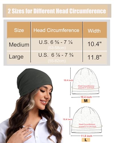 100% Cotton Summer Beanie for Men Women, Thin Soft Slouchy Beanies - color: 1pcs-dark Gray, size: Large