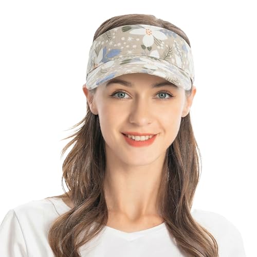 ZLYC Print Sports Sun Visors for Women Girls - color: Flower Green