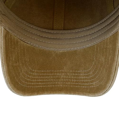 The Hat Depot 100% Cotton Pigment Dyed Low Profile Dad Hat Six Panel Cap - color: 1. Tan