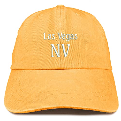 Trendy Apparel Shop Las Vegas NV Embroidered Pigment Dyed Washed Baseball Cap - color: Mango