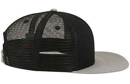 OTTO SNAP Hawaiian Pattern Square Flat Visor 6 Panel Pro Style Snapback Hat - color: Gry/Blk/Blk