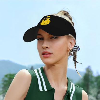 Sports Sun Visor Hat for Men Women, Adjustable Breathable Golf Tennis Cap - color: Yellow Duck