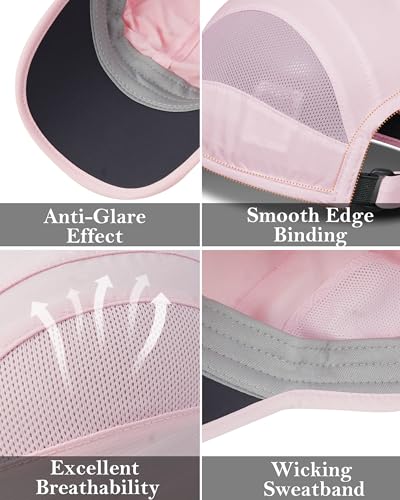 GADIEMKENSD Outdoor Running Hat Breathable Mesh 2PACK - color: Pink+pink, size: 6 7/8-7 1/4