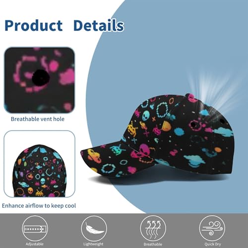 Lightweight Sweat Wicking All Over Print Baseball Cap Bold Graphic Sports Cap for Running, Gym - color: Game Graffiti