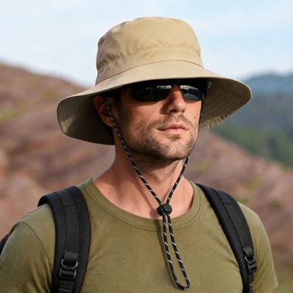 Unisex Waterproof Foldable Bucket Hat Packable Sun Cap for Hiking - color: Khaki