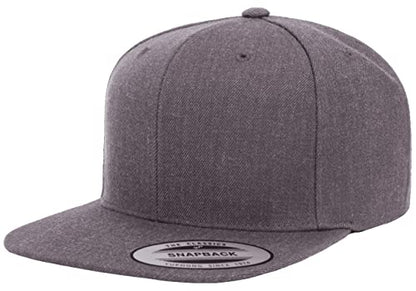 Mrlahat 6089 Yupoong Yp by Flexfit 6-Panel Structured Flat Visor Classic Snapback Cap with Black Bandana - color: Dark Heather Gray