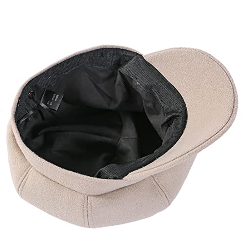Newsboy Caps for Women Classic Beret Hats Autumn Winter Cap - color: Beige
