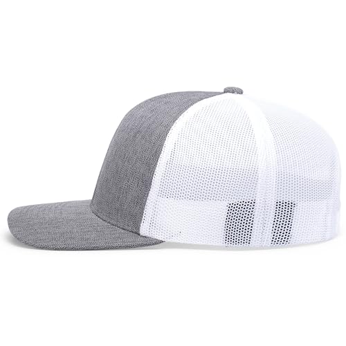 Pacific Headwear Melange Heather Low-Profile Trucker - color: Grey Heather/White/Grey Heather