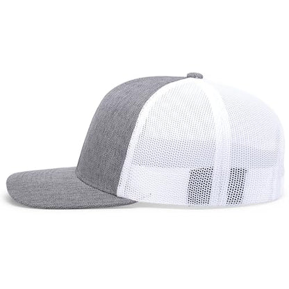 Pacific Headwear Melange Heather Low-Profile Trucker - color: Grey Heather/White/Grey Heather