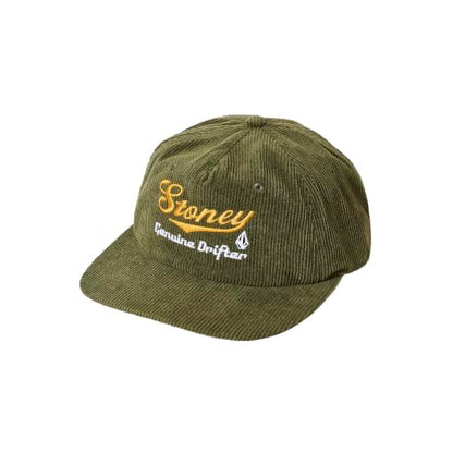 Volcom Men's Snapback Hat– 6-Panel Twill Flat Brim Cap Adjustable Snap Closure - color: Army V