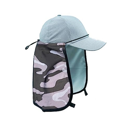 Sprigs Sun Protection Hat Shade Attachment with SPF 45+ & Cooling Fabric - color: Black Tile Camo