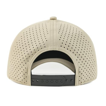 BOTVELA Men Adjustable Snapback Laser Cut Mesh Baseball Cap - color: Khaki