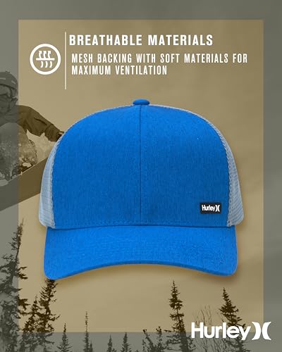 Hurley Men's Caps - H2O-Dri League Baseball Caps for Men with Snapback Closure - Classic Mens Trucker Hats (S-XL) - color: Blue Beyond