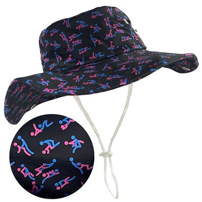 Funny Sun Hat for Men Women Wide Brim Bucket Hat Hiking Boonie Hat Summer Beach Fishing Caps - color: Love Pose