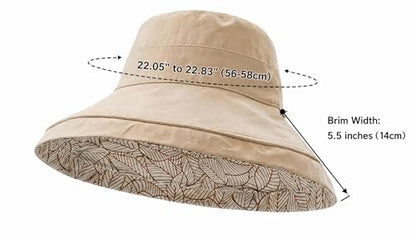 FaroDor Women's Reversible Bucket Hat UV Protection Packable Travel Cap Wide Brim Sun Hats 2026 - color: 6beige