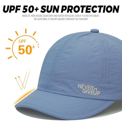 Clakllie Quick Dry Short Brim Cap for Men Lightweight 6 Panel Baseball Cap Golf Dad Hats Women's Running Trucker Hat - color: Cdus-bssq2505-baby Blue