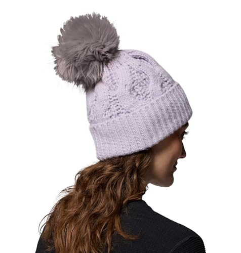 Columbia Women's Boundless Days Cable Knit Pom Beanie - color: Lavender Pearl