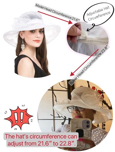SAFERIN Women's Organza Church Fascinator Bridal Tea Party Wedding Hat - color: Tz-navy Fuchsia