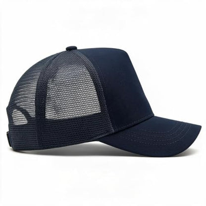 Oversize XXL Mesh Trucker Hat Big Head Hats for Men High Crown Baseball Cap Breathable Dad Hat Adjustable 23.6"-25.6" - color: Blue