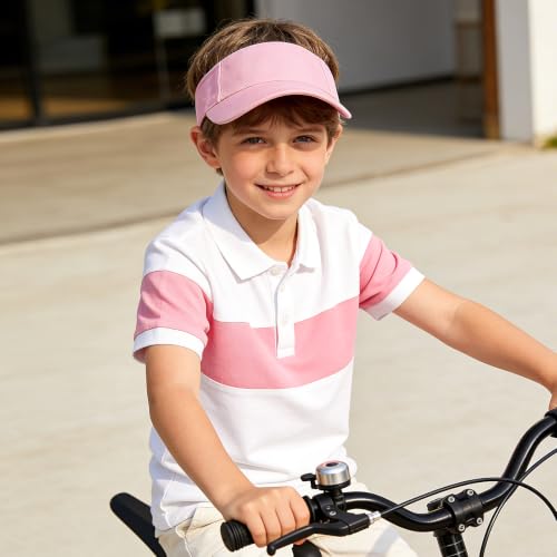 Yookat 3 Pack Visor Sun Hat Adjustable Sun Visor Caps Golf Tennis Visor Hat for Sports Girls Boys Outdoor - color: Pink
