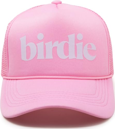 Funky Junque Premium Mesh Snapback Trucker Hat - Stylish Comfort for All - Patriotic, Humor & More - color: Birdie - Light Pink