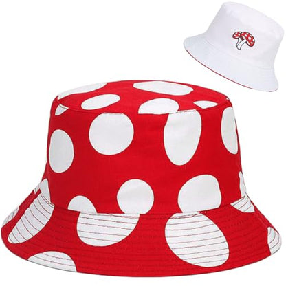 Unisex Bucket Hat Beach Sun Hat Aesthetic Fishing Hat for Men Women Teens, Reversible Double-Side-Wear - color: Boho Bohemian Mushroom