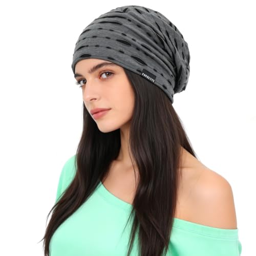 Ruphedy Men Slouchy Beanie Summer Long Oversize Thin Lightweight Skull Cap B011h - color: B401-grey, size: One Size
