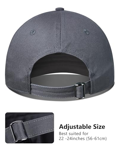 GADIEMKENSD Unstructured Baseball Cap Adjustable, Running Hat for Men Women, Cotton Dad Hat Plain for Outdoors Activities - color: Dark Gray
