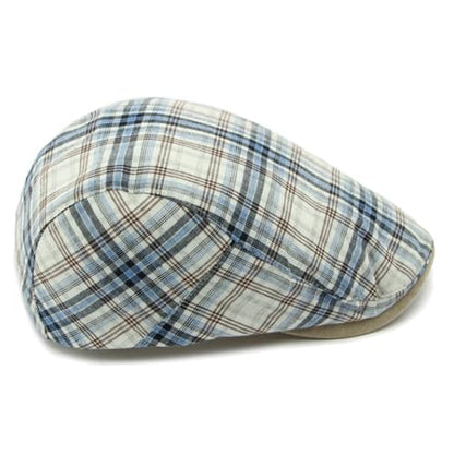 Plaid Newsboy Hats Flat Cap for Men Women Ivy Catsby Cabbie Driving Hat - color: Plaid-04-blue