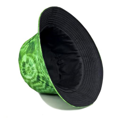 Quanhaigou Bucket Hats Unisex Summer Travel Beach Fisherman Cap for Men Women Teens - color: Green Tie Dye