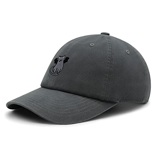 JPAK Bat-cat Premium Dad Hat Embroidered Cotton Baseball Cap Cat Kitty - color: Dark Grey